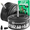 MoovMoov Camera d'Aria 27,5 pollici - Per Pneumatici 27.5x2.60, 27.5x2.75, 27.5x2.80, 27.5x2.90 e 27.5x3.0 - ETRTO da 65-584 a 76-584 - Valvola Presta - Confezione da 2 - Per Bici