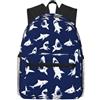 ybhgvc Zaino casual con motivo squalo con vari gesti stampa unisex leggero impermeabile zaino casual per pendolari quotidiani gite nel fine settimana