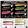 Paradox Fishing Perch Punk Starter Box da 7,5 cm, 36 pezzi + 9 Jigköpfe + 10 Snaps - Esche Barsch e luccio, set da pesca gommosa, esche per luccio e pesce persico, perfetto per pesce persico e luccio
