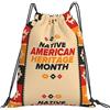 Generic Zaino con Coulisse Native American Heritage Month Borsa con Coulisse Pieghevole Sacchetta Sportiva Grande capacità Sacca da Palestra per Viaggi Spiaggia Vacanze
