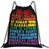 Generic Zaino con Coulisse Science Is Real Black Lives Matter No Human Is Illegal Borsa con Coulisse Grande capacità Drawstring Backpack Leggero Sacca da Palestra per Unisex Spiaggia Vacanze