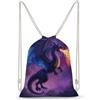 SMAZDFXX Zaino sportivo con coulisse a forma di drago viola arrabbiato, borsa a tracolla in tela per uomo e donna