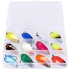 BETOY Fishing Set, 12 Pezzi Cucchiaini da Pesca di Esche per la Pesca alla Trout SpoonTrota Cucchiai Trota Fishing Kit Cucchiaini Esche Artificiali Spinning 3g Trout Spoon Kit con Scatola
