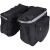 Wakects Borsa Doppia per Bici 25L Borsa Portapacchi Bici Posteriore Impermeabile Borsa per Bicicletta Posteriore Laterale per All'aperto Cavalcare Nero
