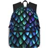 ybhgvc 3D Magico Drago Scaglie Modello Stampa Unisex Leggero Impermeabile Zaino Casual Giornaliero Pendolari Viaggi Weekend
