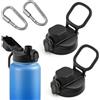 Herxsin 2 coperchi di ricambio per bottiglia d'acqua per bocca larga, 907,2 g/1,134 g/1,814,4 g, coperchio automatico compatibile con Bubba Trailblazer, tappo di ricambio portatile, ugello con blocco