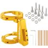 Belnotelt Brompton - Cestino pieghevole per bicicletta, in lega di alluminio, adatto per tubi da 50-59 mm, viti e chiave inglese (dorato)