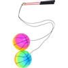 TEHAUX 2sets Corda per Saltare Senza Corda con Palla Pesata Arcobaleno e Asta Rossa da Attrezzi Fitness per Esercizi di Equilibrio e Rafforzamento Spalle per Casa e Palestra