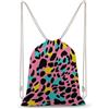 SMAZDFXX Zaino sportivo con coulisse color leopardo, borsa a tracolla in tela per palestra, ideale per uomo e donna.