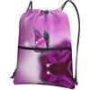 YYHWHJDE Zaino con coulisse con stampa di farfalle, leggero, impermeabile, con tasca con cerniera, per viaggi e sport