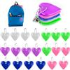 FLEXNOVA 20 pezzi catarifrangenti per bambini, ciondolo a forma di cuore, pensierino significativo per compleanno per bambini, 8, 7, 6, 5 anni, portachiavi per zaino, ciclismo, camminata, corsa, zaino
