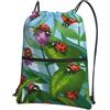 YYHWHJDE Zaino con cerniera e coulisse con stampa coccinella - Borsa da palestra leggera impermeabile per viaggi, yoga e avventure quotidiane