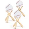 Advokingtap Supporto per mazza da baseball in legno, espositore da scrivania, organizer per oggetti sportivi, scaffale per riporre palline, giallo, 20 cm