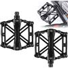 Gyiocill Pedali per Mountain Bike, Pedali per Bicicletta, Pedale Antiscivolo, Pedaliera Nero Flat, in Alluminio, Larghezza 11,5 cm, Piattaforma per Bicicletta per BMX, MTB, Biciclette da Corsa, Bici da Strada