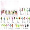 Drawup Set di 30 ami spinati per pesca su ghiaccio, pesca in mare e riva, struttura in acciaio al carbonio resistente, 30 pezzi