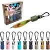 Vootnifig Set di 9 protezioni per amo calamari con moschettoni, custodie in ABS per esche da pesca in legno da 2.0 a 3.5 #