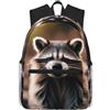 ybhgvc Cute Raccoon (1) Stampa Unisex Leggero Impermeabile Casual Zaino Giornaliero Viaggi Weekend