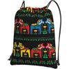 YYHWHJDE Runner Swedish Dala Horse Folk Prints Zaino con coulisse, leggero, impermeabile, con tasca con cerniera, per viaggi e sport