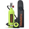 TUDIVING Serbatoio portatile per immersioni subacquee da 1 litro per 15-20 minuti di respirazione subacquea, mini serbatoio riutilizzabile per salvataggio di emergenza e esplorazione subacquea