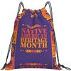 Generic Zaino con Coulisse Native American Heritage Month Sacca da Palestra Leggero Drawstring Backpack Resistente Borsa con Coulisse per Viaggi Vacanze Scuola