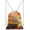 SMAZDFXX Zaino con coulisse a forma di barca a vela, borsa sportiva da palestra, borsa a tracolla in tela per uomo e donna