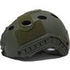 DAGLLGEW Casco veloce Casco softair leggero con imbottitura, cinturino regolabile e guide laterali per sport all'aria aperta Paintball, Paintball verde Swat Combat