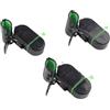 Drawup Allarme per pesca alla carpa, set da 6 pezzi con sensore sonoro con luce LED verde, per pesca notturna al luccio (plastica nera)