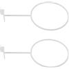 NUOBESTY 2 Pezzi Supporto da Muro per Palloni in Ferro Bianco, Staffa Robusta da 5mm Gancio a Forma di Anello, Facile da Installare, per Soggiorno e Organizzazione Sportiva