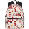 ybhgvc Zaino casual per bambini e bambine con stampa di pompieri, unisex, leggero, impermeabile, casual, per spostamenti quotidiani e gite nel fine settimana
