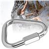 Eleage Fibbia di Sicurezza con Chiusura a Vite a Forma di Triangolo con Moschettone in Acciaio Inossidabile per Esterni per Attrezzatura da Arrampicata Capacità 60kn