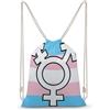 SMAZDFXX Zaino con coulisse a forma di bandiera transgender, borsa sportiva da palestra, borsa a tracolla in tela per uomo e donna