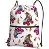 YYHWHJDE Zaino con cerniera e coulisse con stampa di pattini a rotelle a colori - Borsa da palestra leggera e resistente all'acqua per viaggi, yoga e avventure quotidiane