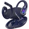 DUSONLAP AI Cuffie Traduzione Simultanea, 3-in-1 Bluetooth 6.0 Cuffie Traduzione con 165 Lingue/8 Modalità, 45 Ore Open Ear Auricolari Bluetooth con APP e Codice Autorizz Permanente per Viaggi/Affari,Blu Scuro