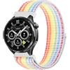 GIOPUEY Nylon Cinturini Compatibile con Honor Watch 6, Traspirante Sport Loop Cinturino in Morbido Nylon Intrecciato, Donne Uomo - Colorful