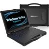 ONERugged Computer portatile robusto da 14 pollici, Windows 11 Pro, notebook resistente, Intel Core Ultra 5 125H, 32 GB+256 GB, WiFi 6, BT 5.1 Industurial Computer, 1000 Nits 4700 mAh+1300 mAh doppie batterie