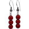 Treasure Bay Orecchini da donna fatti a mano con pietre preziose triple perline e orecchini pendenti in argento sterling - Idee regalo per le donne (Agata Rossa)