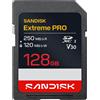Sandisk 128Gb Scheda SD SanDisk Extreme Pro Classe10 300MB-s 260MB-s U3 V90 Nero