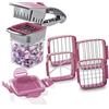 Genius Nicer Dicer Quick - Tritatutto per frutta e verdura da 7 pezzi, 5 in 1, con lame intercambiabili, 30 dadi o 10 fette con un solo clic