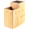 Hanseküche Ceppo Portacoltelli in Legno, Su Entrambi i Lati, Con Inserto in Setole, Supporto per Coltelli in Bambù (Quadrato Dritto)