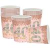 YAAVAAW Happy 40th Birthday Bicchieri di carta oro rosa, 16 tazze da donna per feste di compleanno usa e getta, signora, forniture per feste di 40° compleanno decorazioni per la tavola