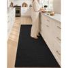 COLOR&GEOMETRY Tappeto Cucina Antiscivolo Lavabile 70x250cm, Nero | 4 mm ultra-sottile Passatoia cucina, Assorbente Facile da Pulire Tappeto runner per Davanti al Lavandino, Corridoio