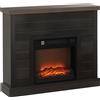 HOMCOM Camino Elettrico 1800W con Effetto Fiamma e Telecomando, in Legno, Metallo e Vetro, 96.5x22x81.7 cm, Grigio Scuro | Aosom Italy