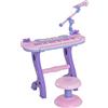 HOMCOM Pianoforte Giocattolo a 37 tasti con Sgabello e Microfono, 12 Strumenti e 22 Musiche, Registrazione, MP3 e Karaoke, Rosa|Aosom