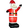 HOMCOM Babbo Natale Gonfiabile Luminoso a LED in Poliestere, con 5 picchetti a terra, 3 corde di fissaggio e 2 sacchi di sabbia, Rosso | Aosom Italy