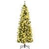 HOMCOM Albero di Natale 180cm Innevato con 240 Luci LED e 618 Rami con Base in Acciaio|Aosom