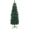 HOMCOM Albero di Natale Artificiale 180cm con 479 Rami, Design Alto e Stretto con Base Pieghevole, Verde