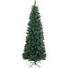 HOMCOM Albero di Natale Artificiale 210cm con 687 Rami, Design Alto e Stretto con Base Pieghevole, Verde