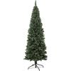 HOMCOM Albero di Natale Innevato Alto 180 cm con 618 Rami, Pigne e Base in Acciaio