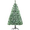 HOMCOM 150cm Albero di Natale Artificiale slim da 416 Rami in PET con Base in Metallo, luminoso e coinvolgente, Ø75x150 cm, Verde | Aosom Italy