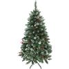 HOMCOM Albero di Natale Alto 150 cm da Interno con 398 Rami, Pigne e Bacche Rosse, Base in Metallo, Verde | Aosom Italy